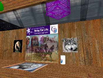 One of the relay stations on the Relay for Life, raising money for cancer research