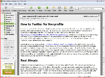 Screenshot of evernote editing window