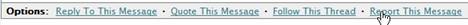 Screen shot showing Report This Message link