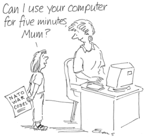Can I use your computer for five minutes Mum? - she says, holding the keys to launch a nuclear war...