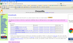 Clonezilla download page