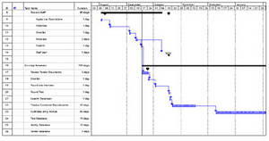 Example of a GANNT chart produced in Microsoft Project