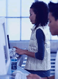Woman using computer Woman using computer